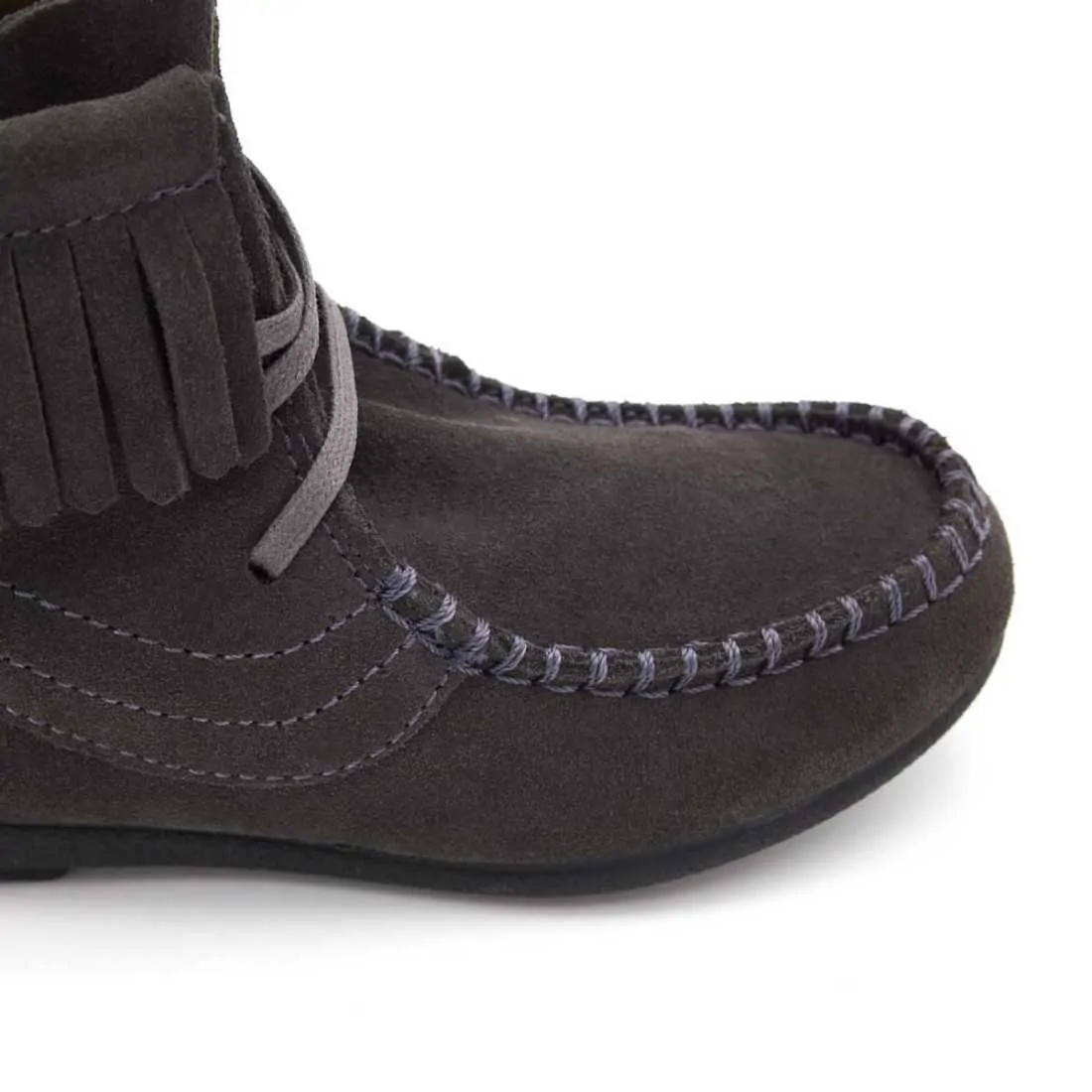 BOTAS NIÑA FLECOS SERRAJE GRIS | Pasitrote