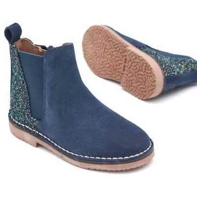 BOTÍN SERRAJE Y GLITTER AZUL 2