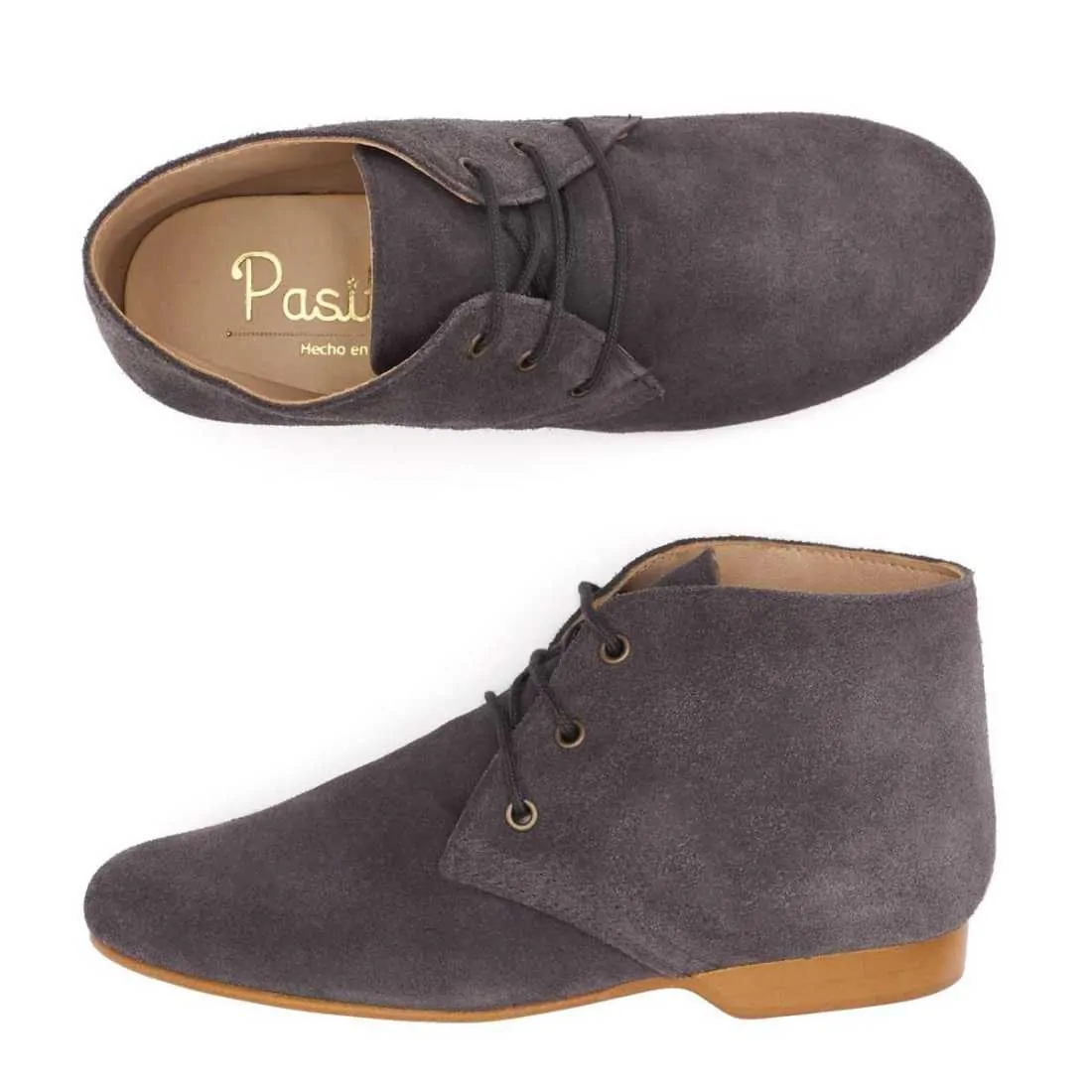 BOTÍN PIEL SERRAJE GRIS