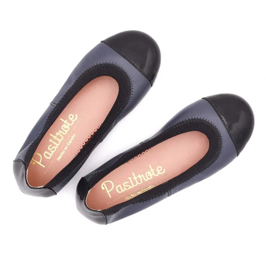 BAILARINA PIEL PUNTERA CHAROL GRIS