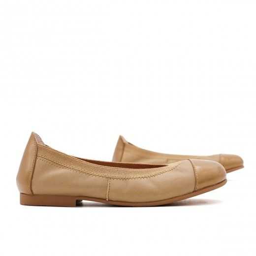 BAILARINA PIEL PUNTERA CHAROL CAMEL 2