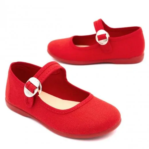 MERCEDITA NIÑA LONA HEBILLA ROJO 2