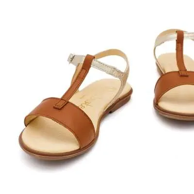 SANDALIA PIEL T HEBILLA MARRÓN 2