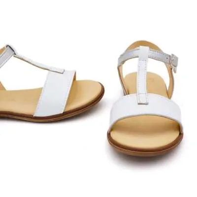 Sandalia Artesanal de Piel Blanco - Pasitrote 2