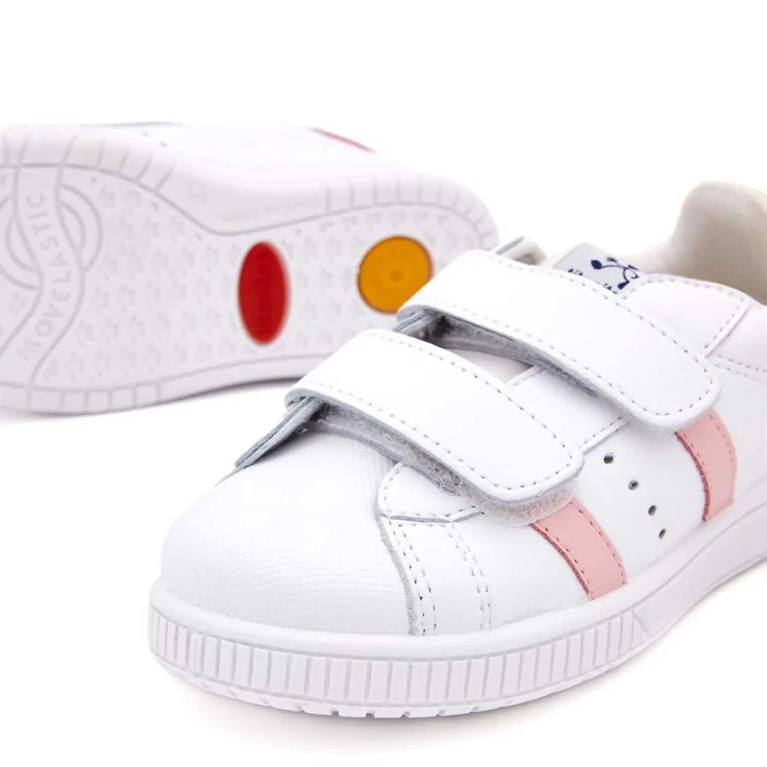DEPORTIVA PIEL TIRA ADHERENTE RAYAS BLANCO-ROSA