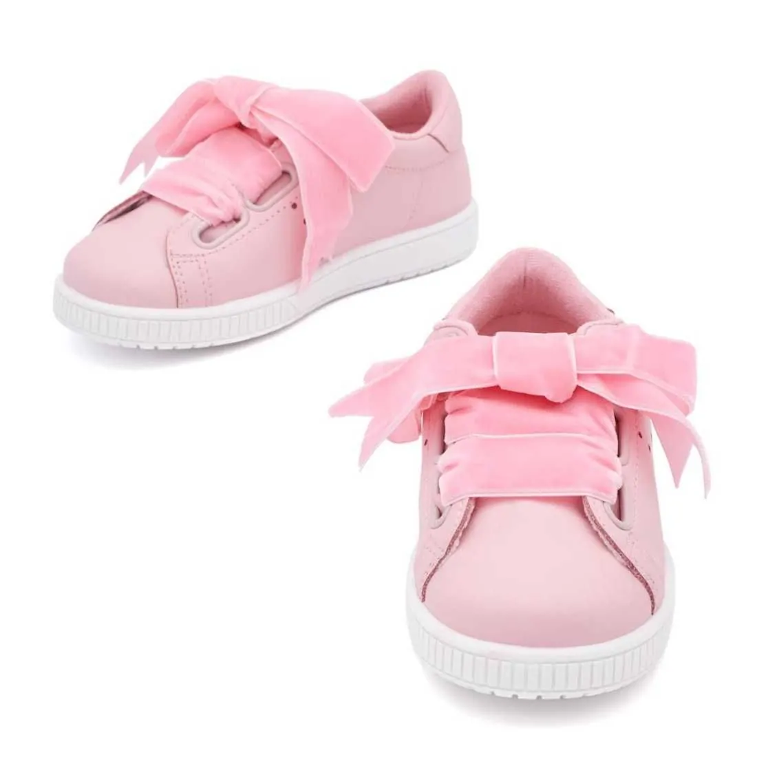 DEPORTIVA PIEL LAZO TERCIOPELO ROSA
