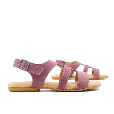 Sandalias Romanas Serraje Malva para niña y mujer 2