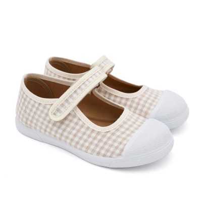 MERCEDITA NIÑA PUNTERA VICHY BEIGE 2