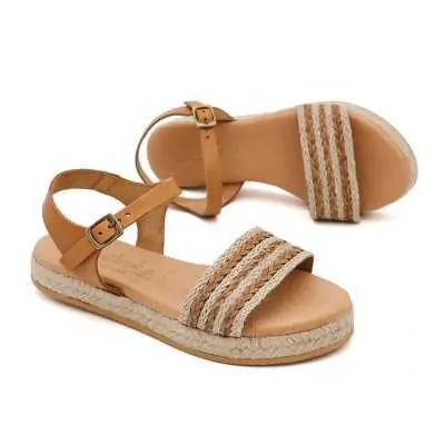 SANDALIA YUTE Y PIEL NATURAL 2