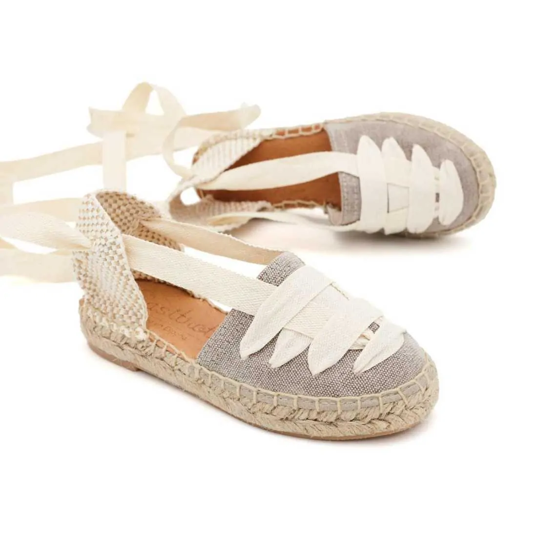 ALPARGATA VALENCIANA LAZOS LONA TAUPE