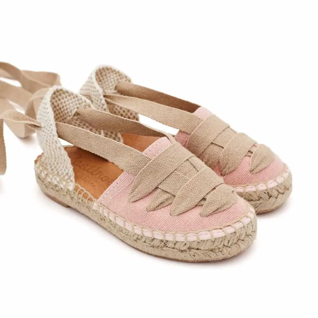 ALPARGATA VALENCIANA LAZOS LONA ROSA EMPOLVADO