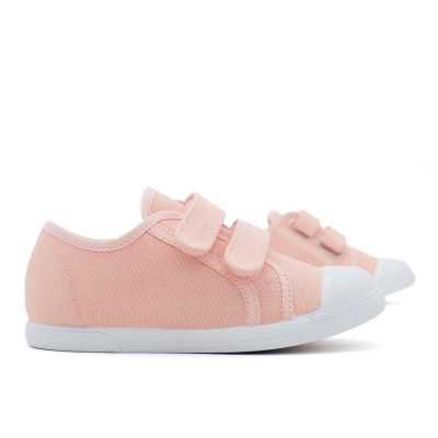 Zapatillas tipo bamba de lona rosa nude para niños y niñas 2
