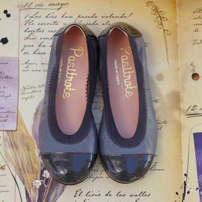 BAILARINA PIEL PUNTERA CHAROL GRIS