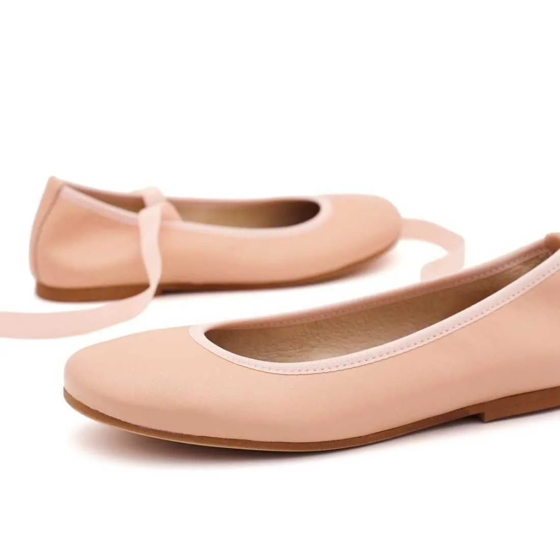 BAILARINA NIÑA PIEL CINTAS ROSA BALLET
