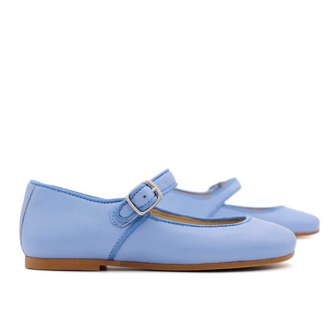 Merceditas Niña Piel Azul Lavanda