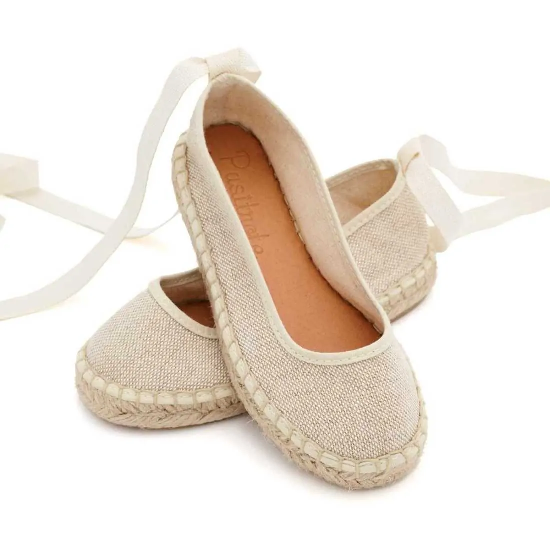Bailarinas Esparto con cintas de Lino | Pasitrote