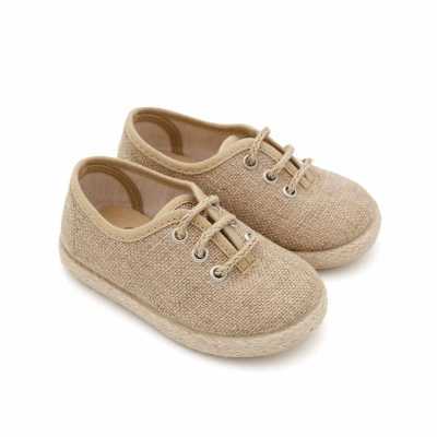 BLUCHER NIÑO YUTE LINO TOSTADO 2