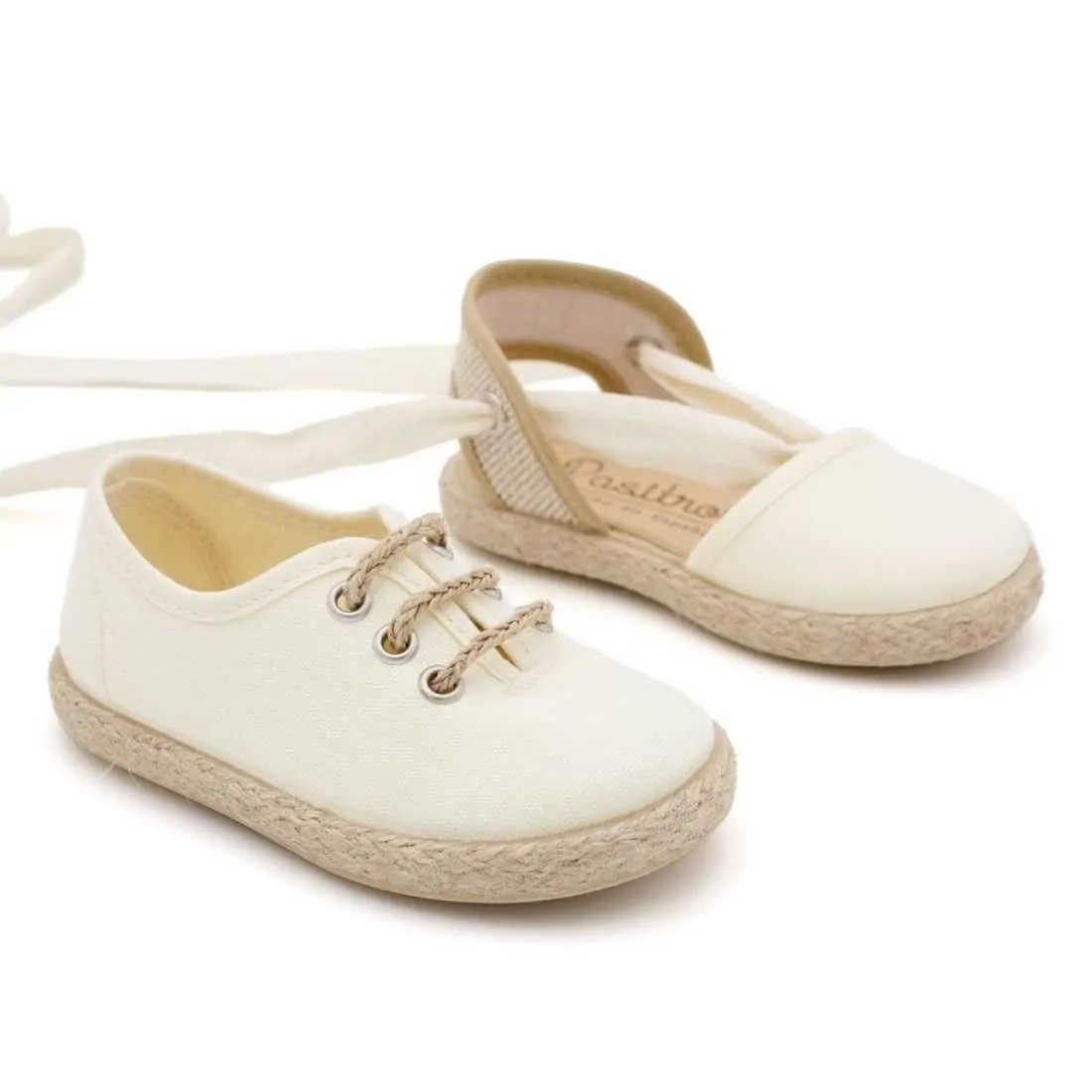 BLUCHER NIÑO YUTE LONA BEIGE