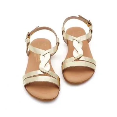 SANDALIA T PIEL ORO 2