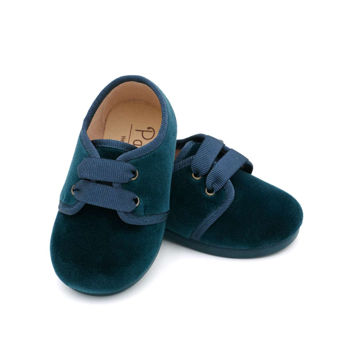 Blucher de terciopelo Petróleo para bebés y niños marca Pasitrote