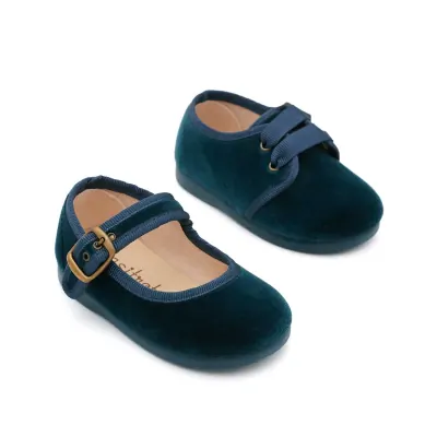 Mercedita de terciopelo azul petróleo Pasitrote 2