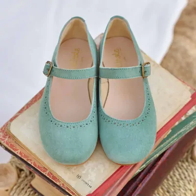 Mercedita para Niña Ante Verde Musgo 2