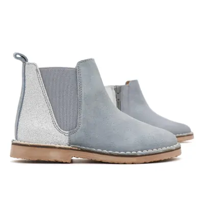 BOTÍN NIÑAS PIEL Y GLITTER GRIS 2