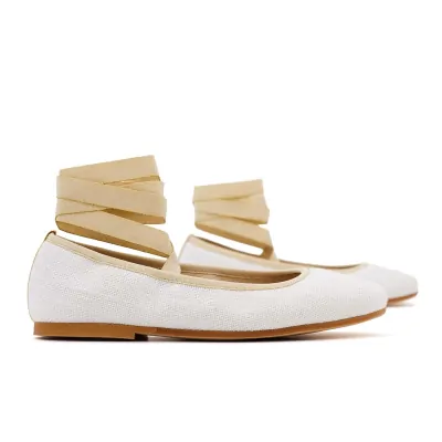 Bailarina Blanca de Lino Comunion | Pasitrote 2