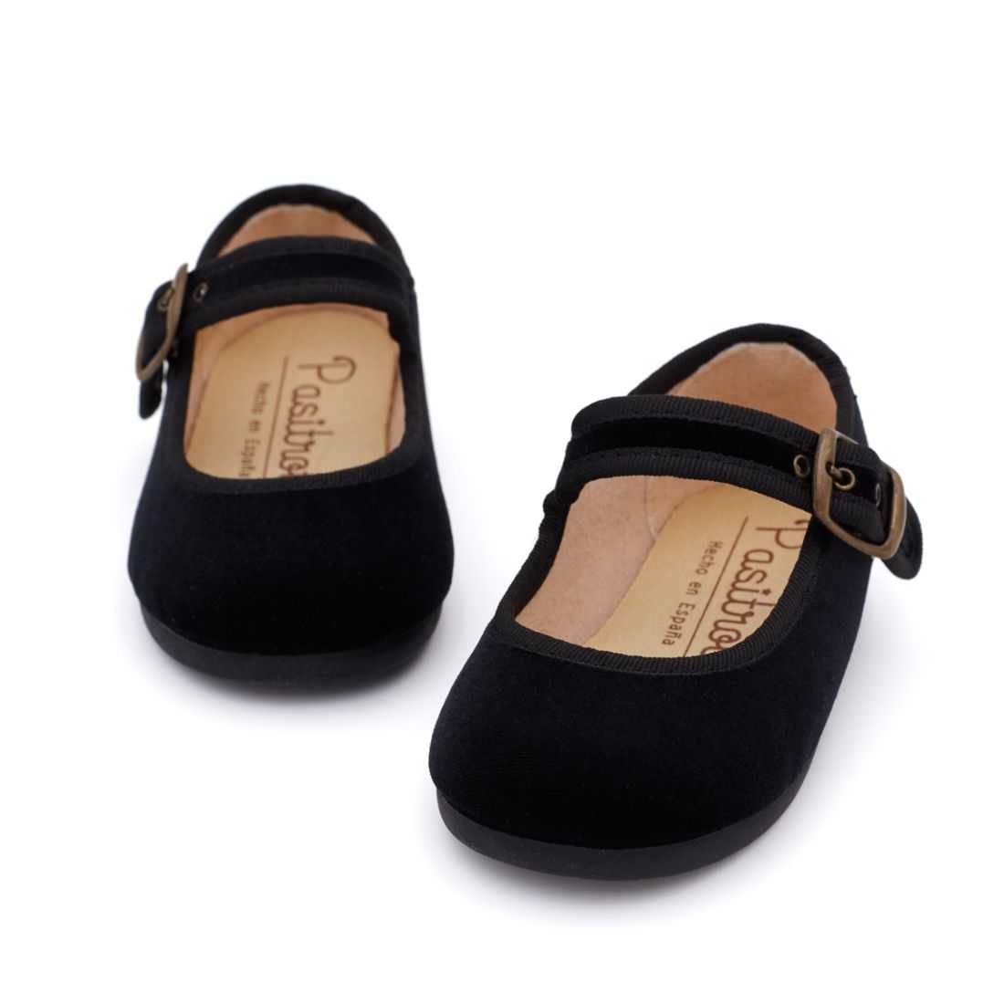 Merceditas Terciopelo Negro para Bebé y Niña | Pasitrote