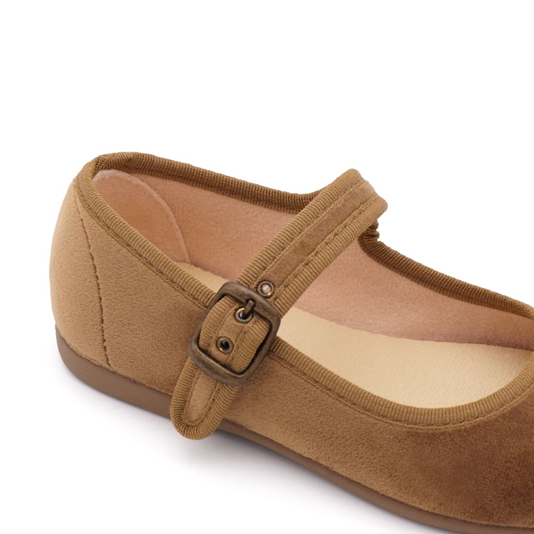 Merceditas niñas de terciopelo marrón | Pasitrote