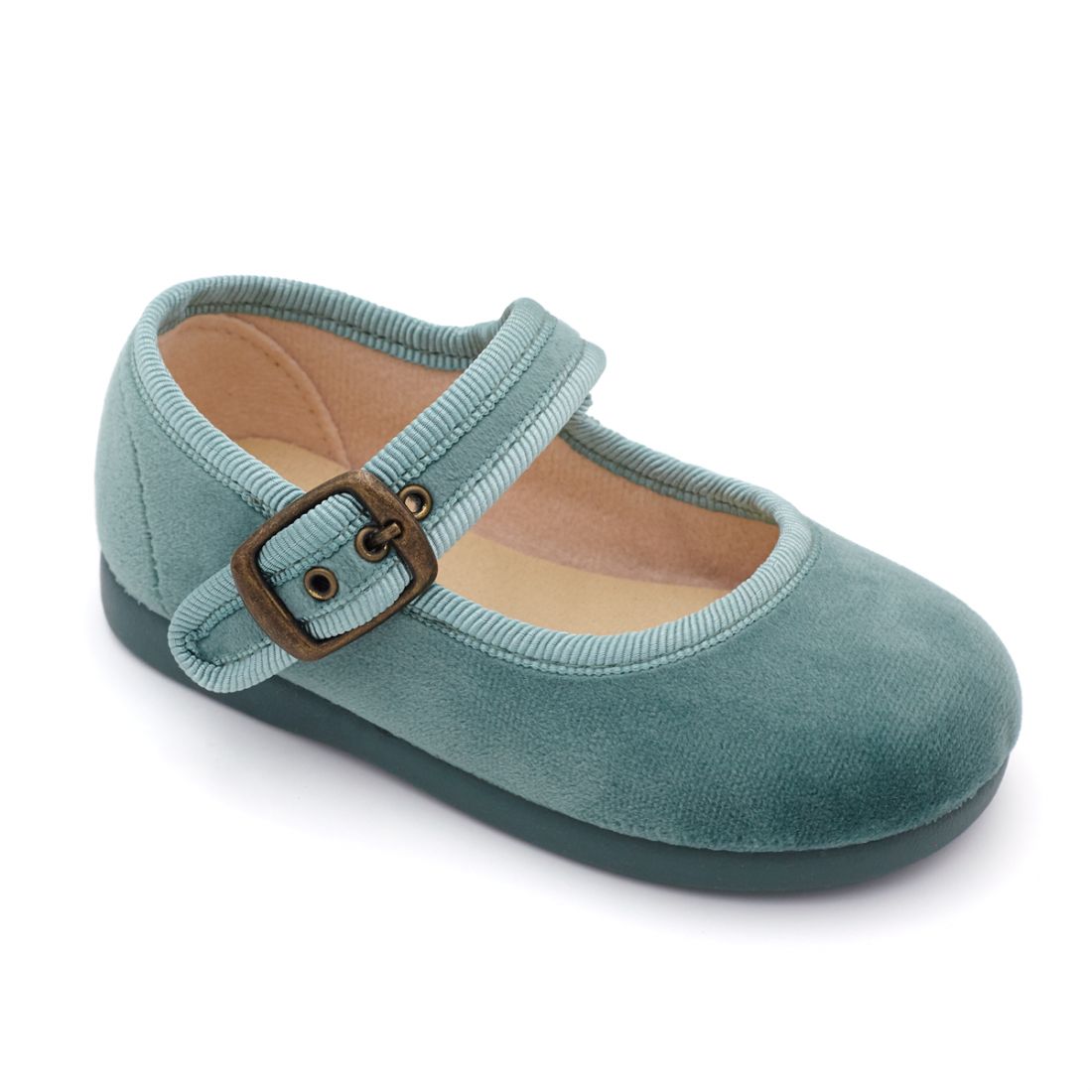 Mercedita terciopelo bebé verde agua