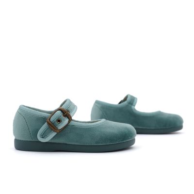 Mercedita bebé terciopelo verde agua