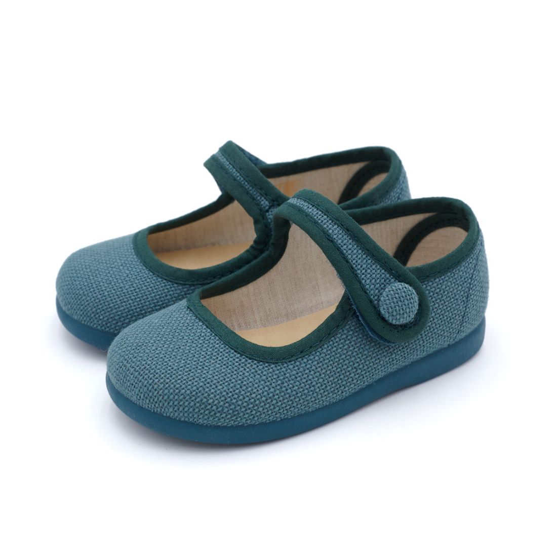mercedita con velcro lino verde