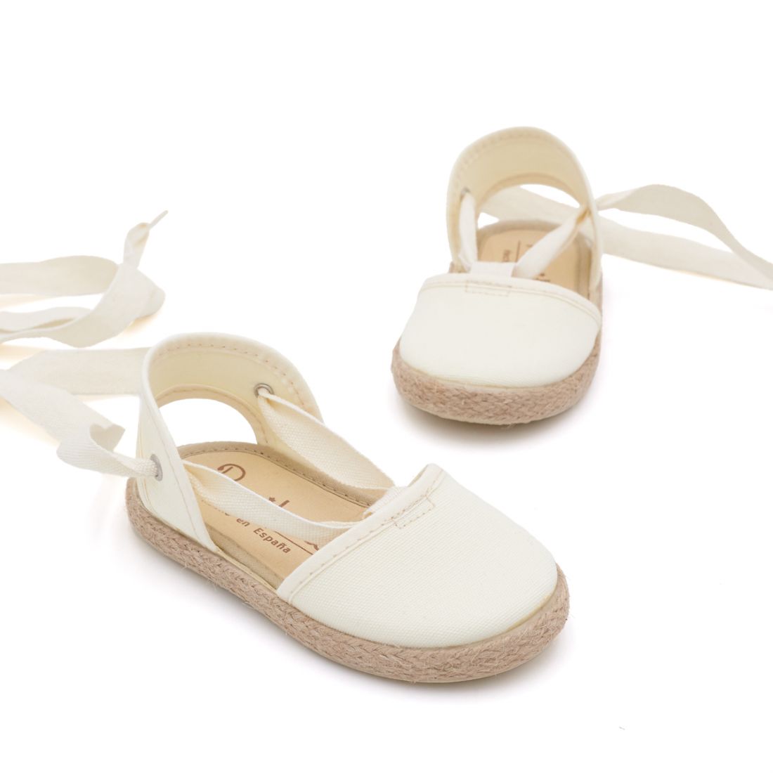 alpargata bebe con cintas beige