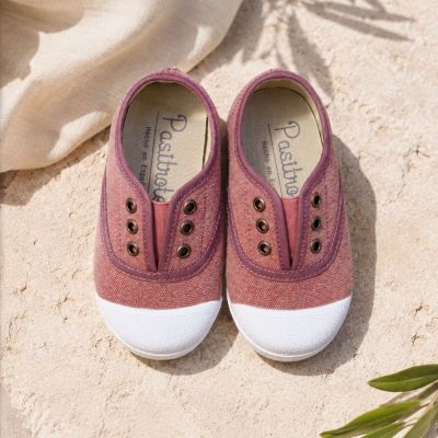 Zapatillas de lona rosa caldera para niños y niñas