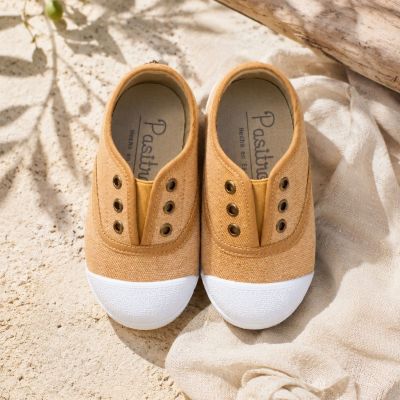 Zapatillas de lona amarillo ocre para niños y niñas