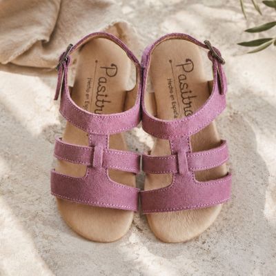Sandalias Romanas Serraje Malva para niña y mujer